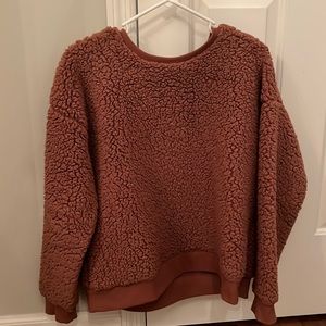 cozy sherpa crew neck